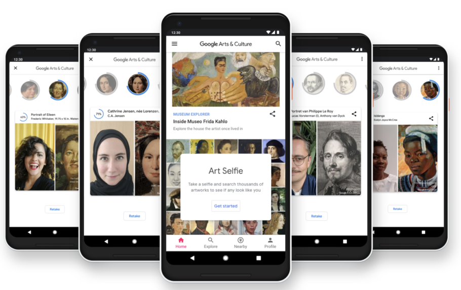 Art Transfer e Art Selfie usam o aprendizado de máquina para combinar sua foto com as coleções disponíveis no Google Arts & Culture