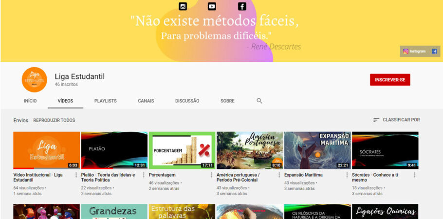 Projeto Liga Estudantil Brasil produz conteúdo educacional para redes sociais