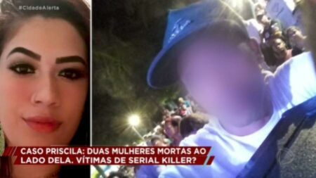 Vítima Priscila Martins e o suspeito, que foi assassinado
