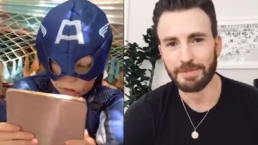 O ator Chris Evans enviou uma mensagem fofa para o menino que levou 90 pontos após salvar a irmã de ataque de um cachorro