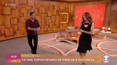 Fátima Bernardes ensina a dançar forró a dois “à distância” e vira meme nas redes