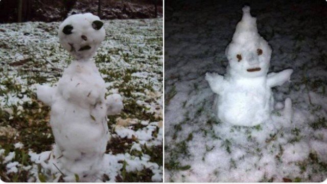Bonecos de neve viralizaram nas redes sociais e viraram memes
