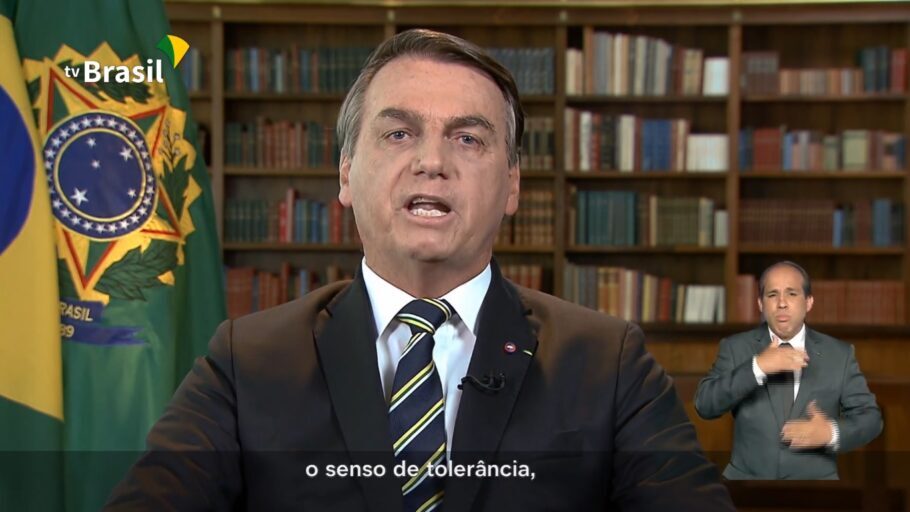 Em pronunciamento, Bolsonaro exalta o senso tolerância brasileira