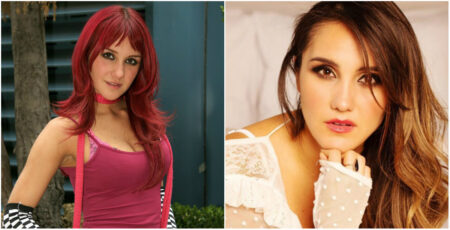 A atriz e cantora Dulce Maria, antes e depois