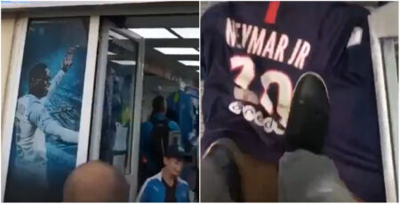 Camisa de Ney vira pano de chão em entrada de loja