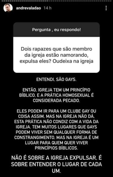 André Valadão diz que gays não podem frequentar igreja evangélica