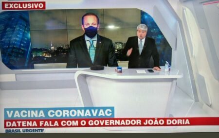 Datena bate-boca com Doria sobre vacina contra covid-19 e Bolsonaro