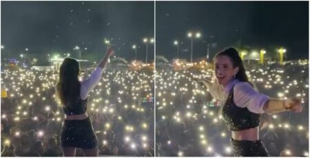 Multidão de pessoas se aglomera no show de Mariana Fagundes em Tailândia (PA)