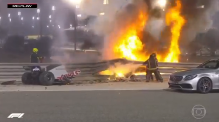 Acidente assustador na Fórmula 1 quase mata piloto Romain Grosjean