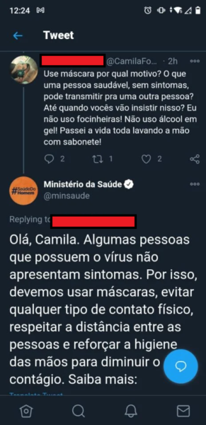 Ministério da Saúde apaga post em que diz não haver remédio para covid-19