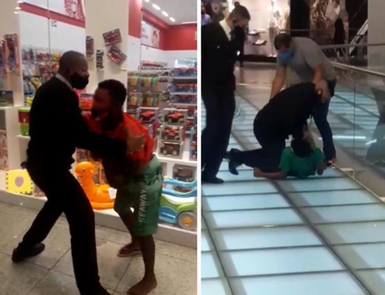 Dois jovens negros são arrastados por seguranças do Salvador Shopping