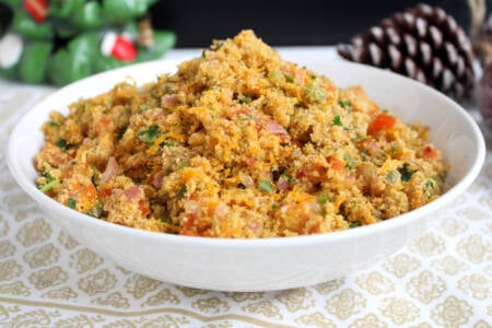 Farofa vegetariana deliciosa e prática