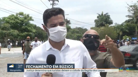 Homem chama Globo de “lixo” durante transmissão ao vivo no Rio