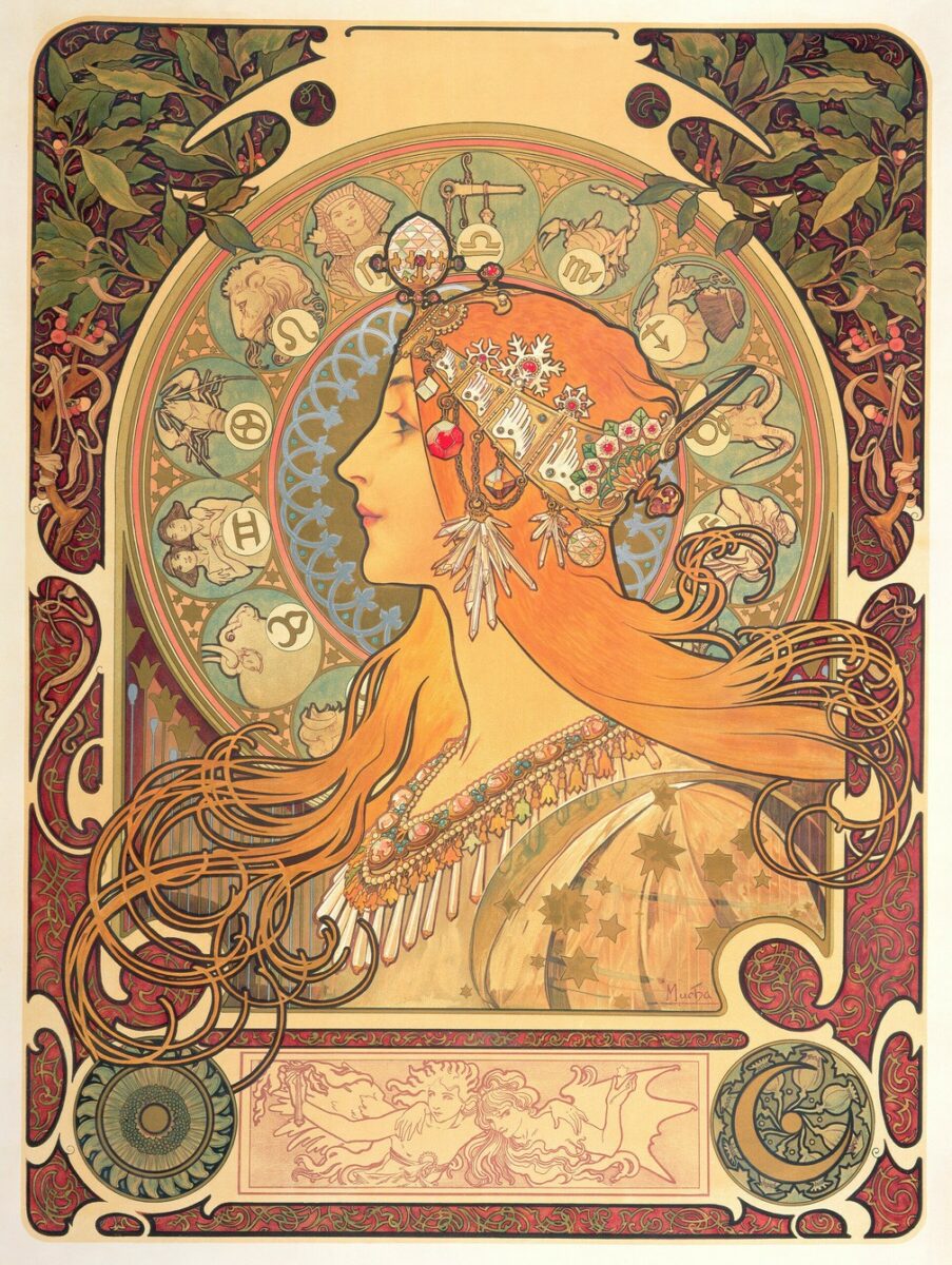 Pintor tcheco Alphonse Mucha é um dos ícones da Art Nouveau