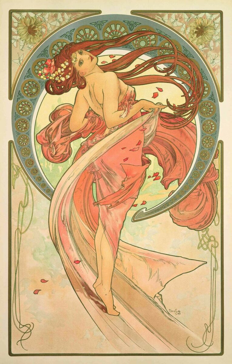 Na Art Nouveau, as mulheres e suas curvas sinuosas são valorizadas pelas obras