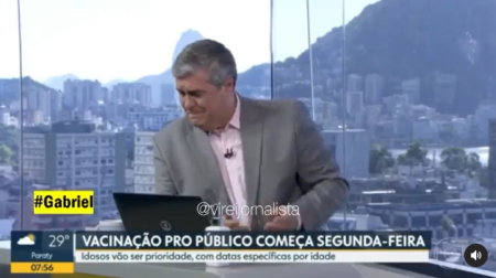 Jornalista da Globo chora ao vivo ao noticiar início da vacinação contra covid-19 no Rio de Janeiro