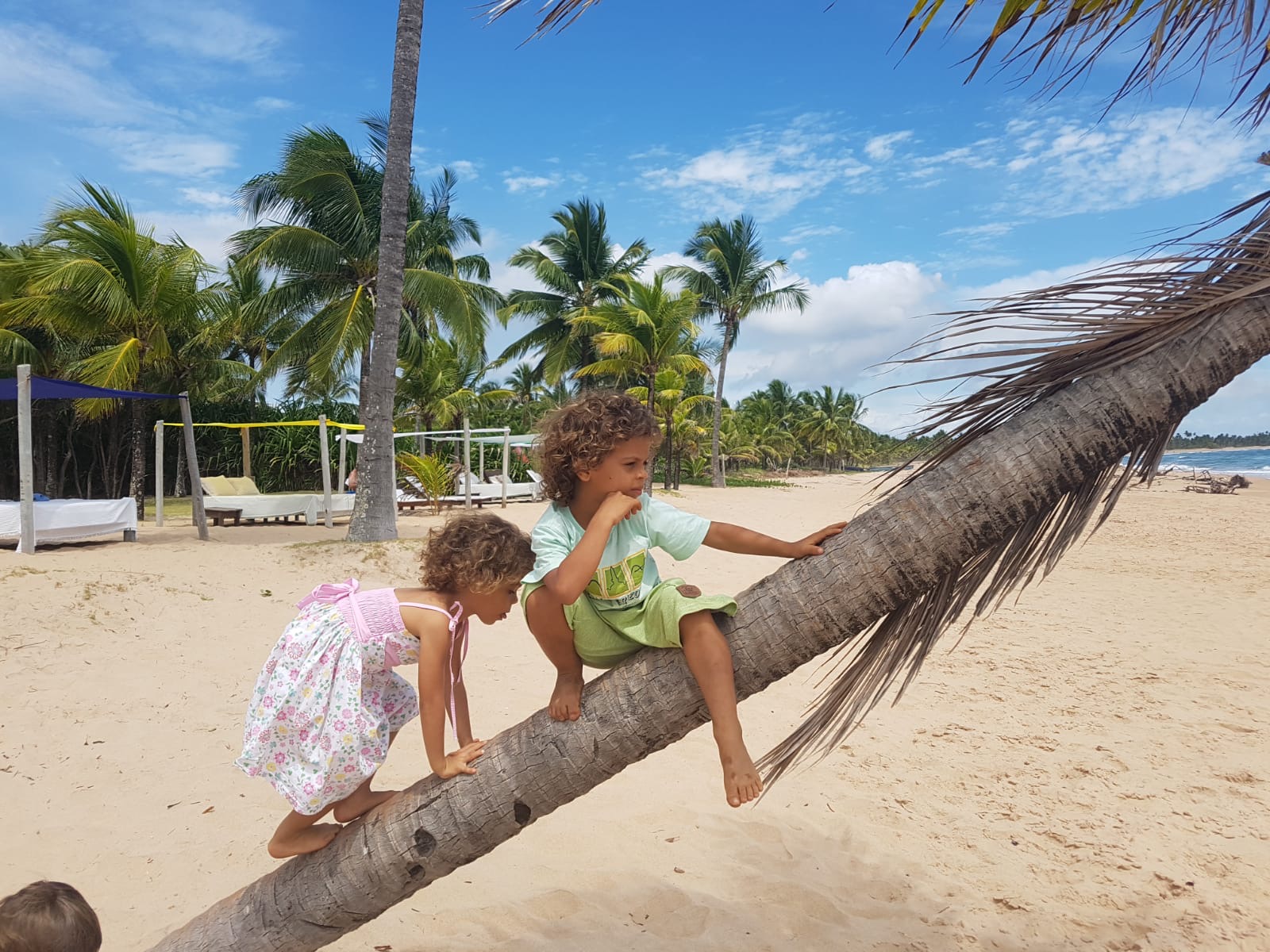 Crianças aproveitam a natureza na Península de Maraú, no sul da Bahia