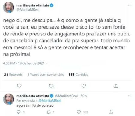 Marília Mendonça pede desculpas a Nego Di e apaga post