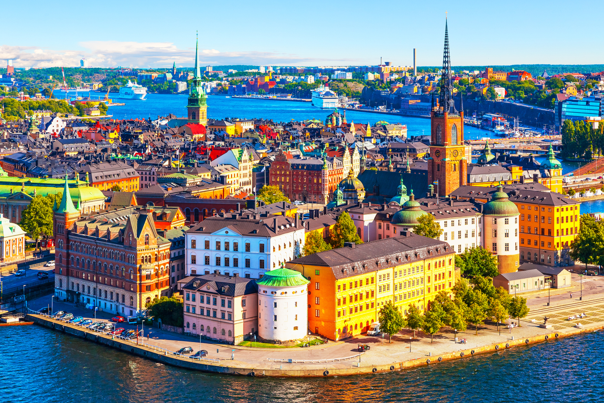 Vista panorâmica da cidade antiga de Estocolmo, na Suécia