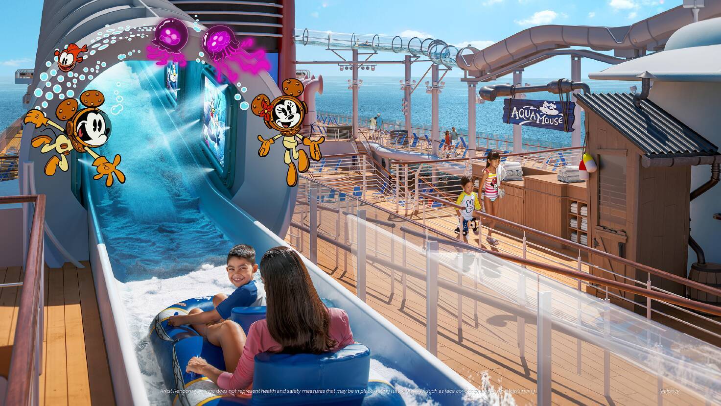AquaMouse leva os hóspedes a uma aventura aquática com Mickey