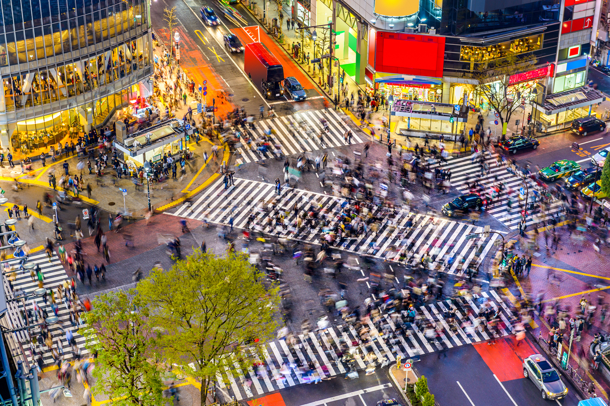 Cruzmento em Shibuya, uma das faixas de pedestres mais movimentadas do mundo – iStock/Getty Images