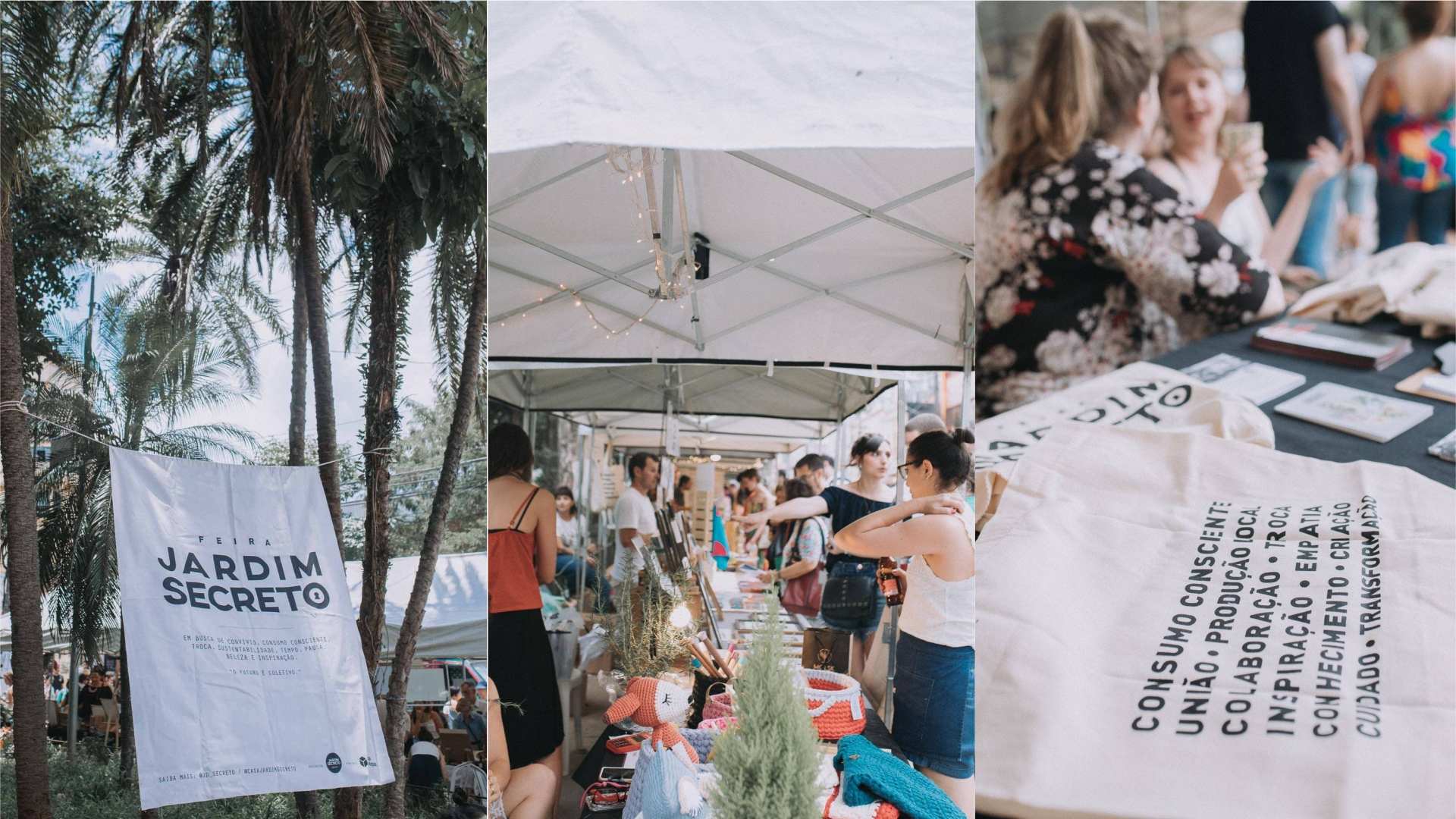 Claudia Kievel e Gladys Tchoport criaram a Feira Jardim Secreto em 2013 como um evento a céu aberto, com muito verde, música e pequenos produtores apaixonados pelo fazer manual