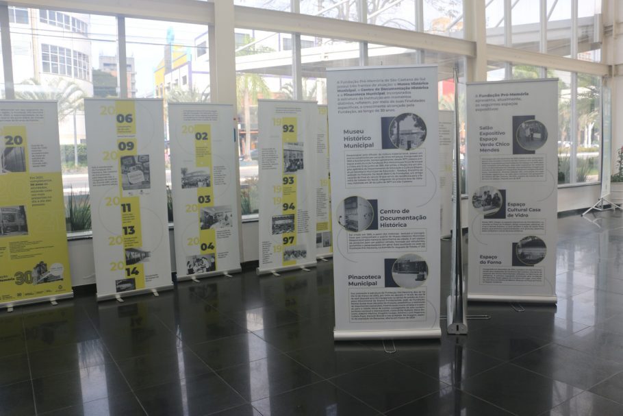 Exposição itinerante Fundação Pró-Memória- uma trajetória de 30 anos em São Caetano do Sul. Foto: Antonio Reginaldo Canhoni/FPMSCS.