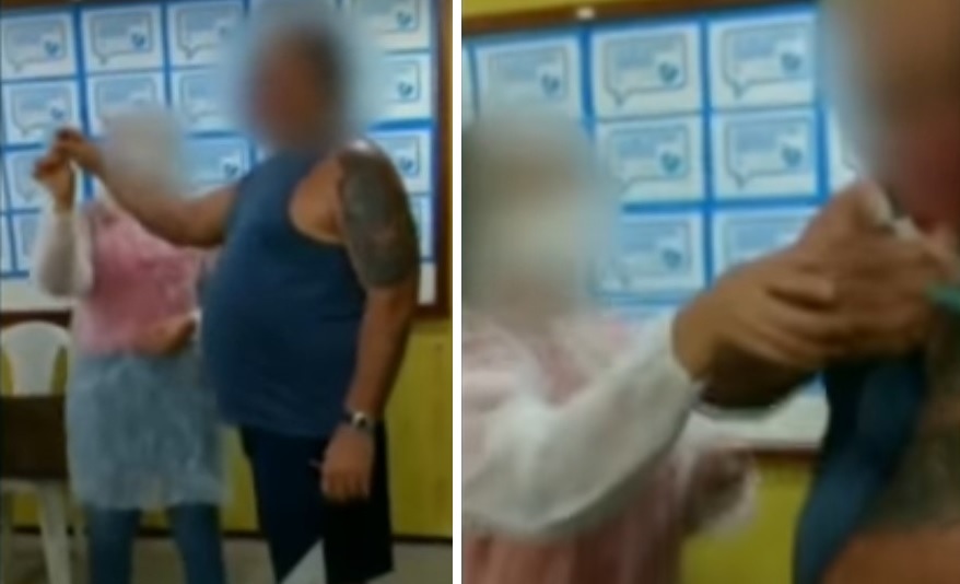 Um homem tira a vacina da mão de enfermeira e aplica o imunizante no próprio braço