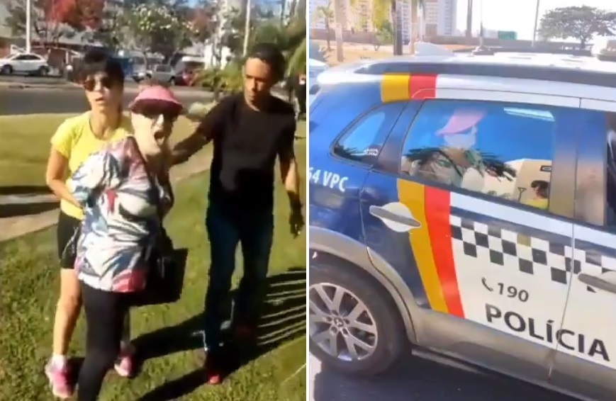Mulher foi presa em flagrante por injúria racial depois de ofender pai e filho em frente a um shopping em Taguatinga