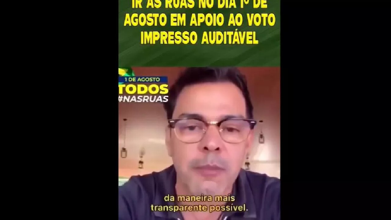  Em vídeo, Zezé Di Camargo defende Bolsonaro e o voto impresso