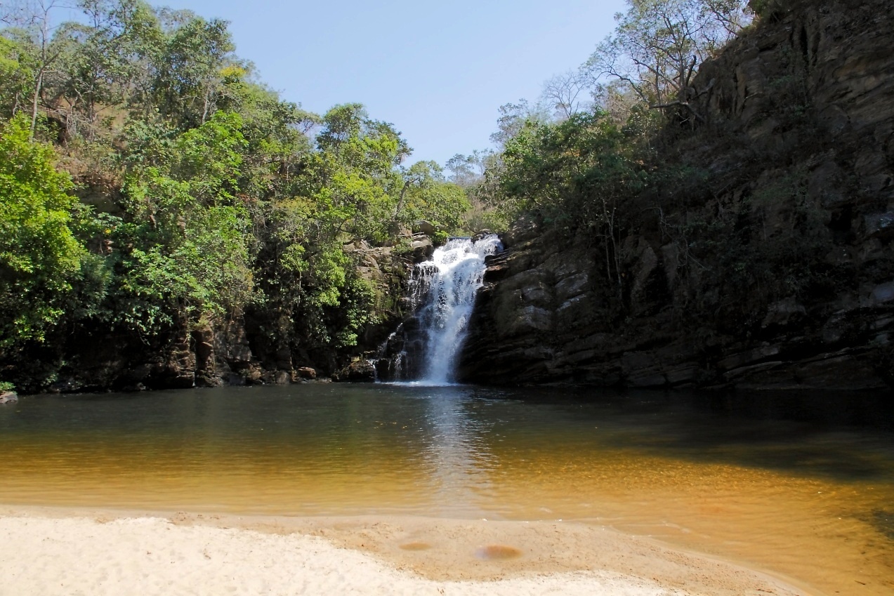 A cachoeira Santa Maria, na reserva ecológica Vargem Grande