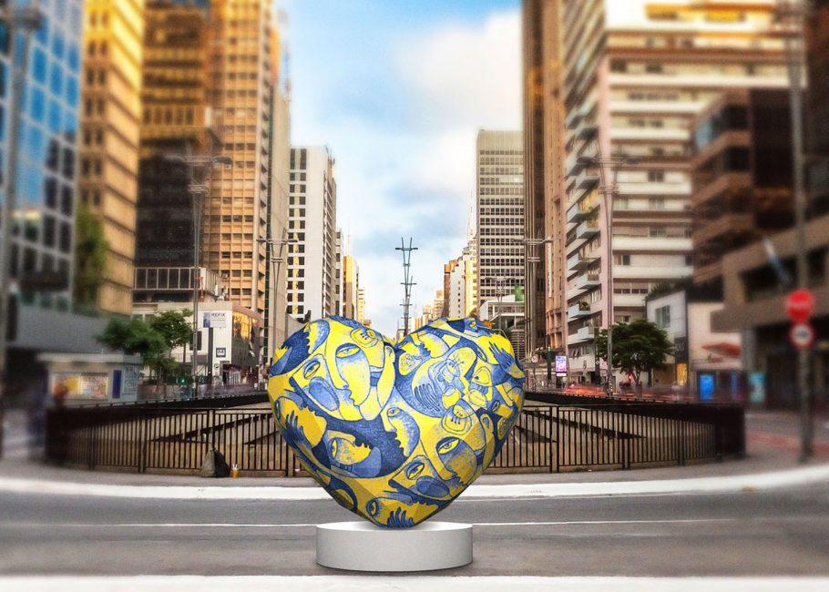 Projeto “Art of Love” espalha histórias reais de amor em forma de esculturas gigantes de coração