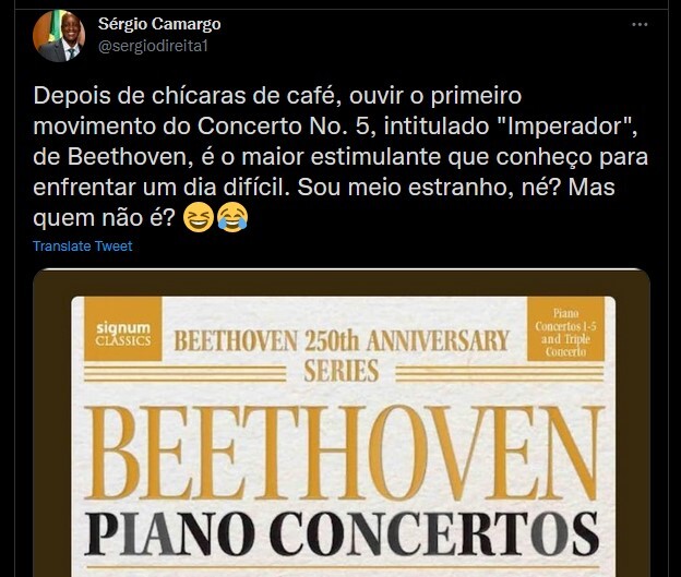 Sérgio Camargo tenta parecer intelectual no Twitter e escreve ‘chícaras’