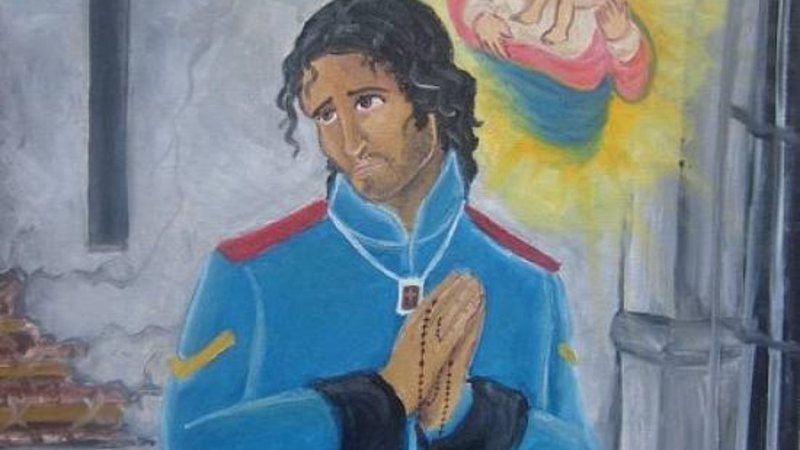 Pintura de Chaguinhas, que foi embranquecido, na Capela dos Aflitos, na Liberdade, em São Paulo