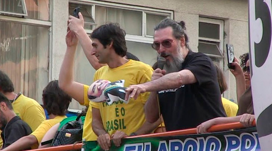 Durante manifestação em outubro de 2018 Lobão fez discurso a favor de Bolsonaro