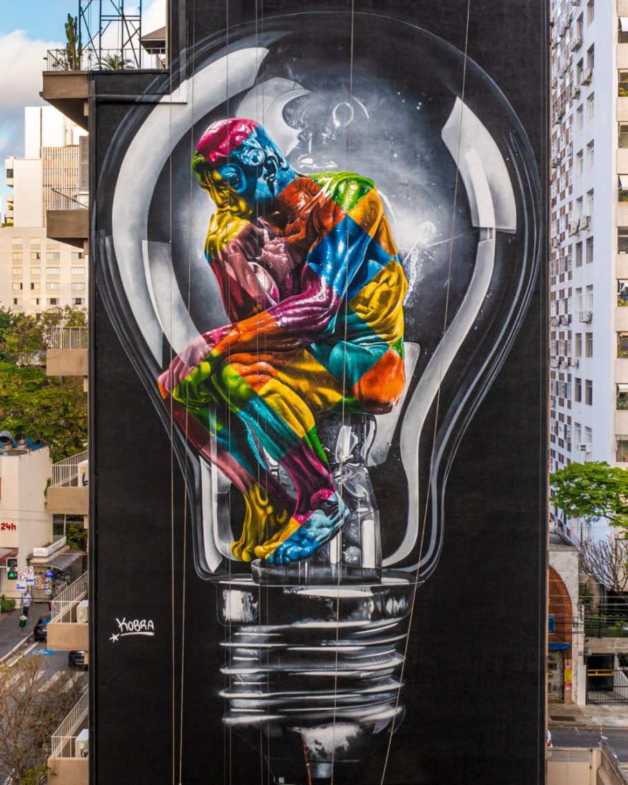 Mural Seja Luz, do artista brasileiro Kobra, na Oscar Freire, em São Paulo