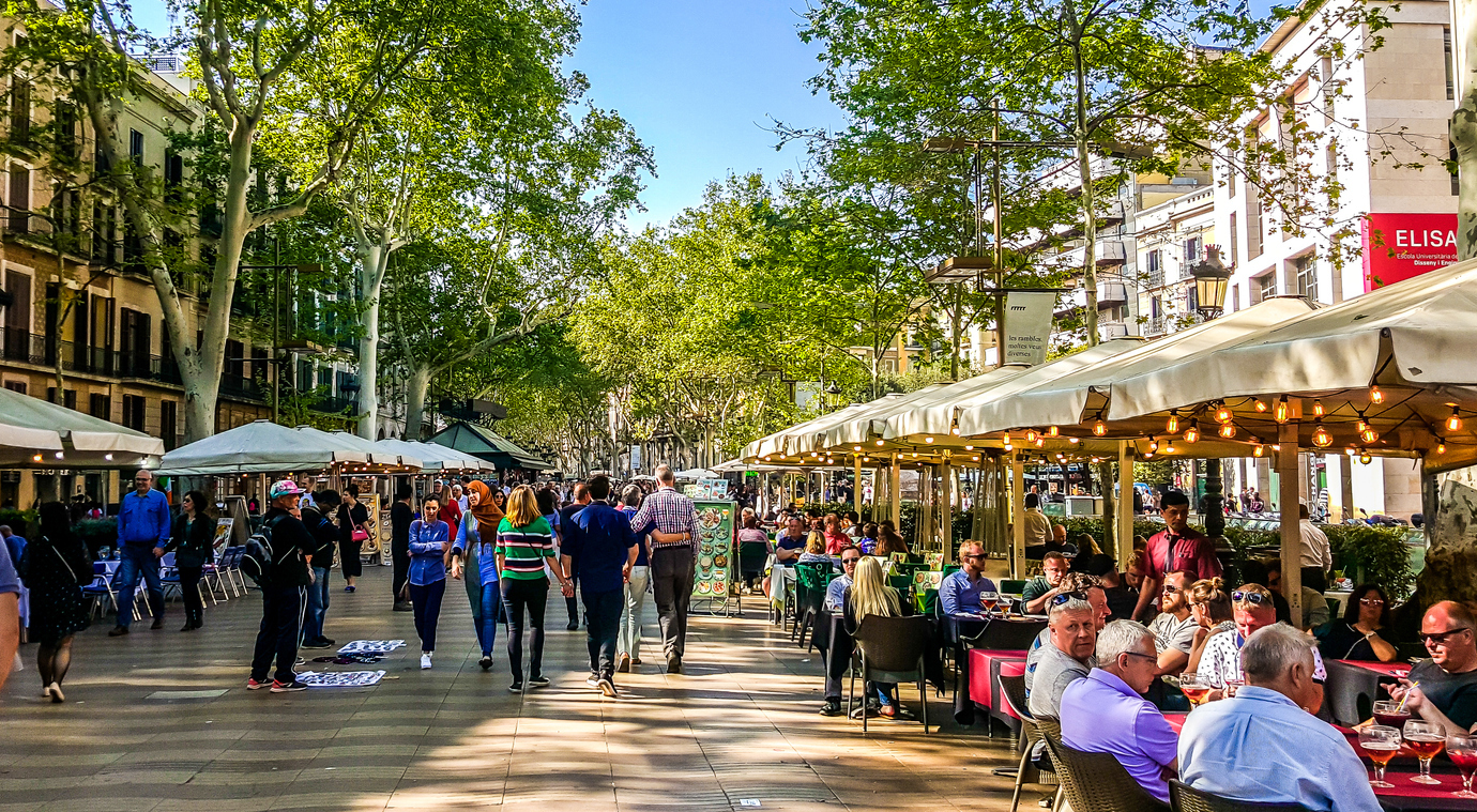La Rambla, a rua mais famosa de Barcelona