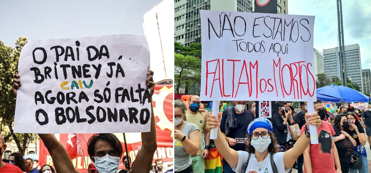 Os melhores cartazes dos protestos Fora Bolsonaro deste sábado