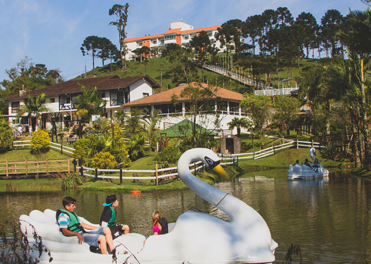 O complexo do Hotel Fazenda Dona Francisca, em Pirabeiraba, distrito de Joinville (SC)