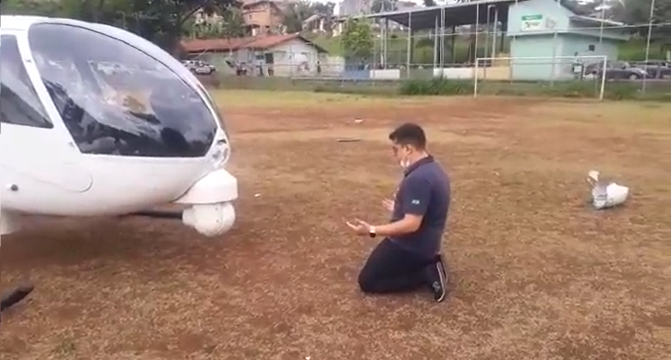 Helicóptero de Globo precisa fazer pouso de emergência em BH