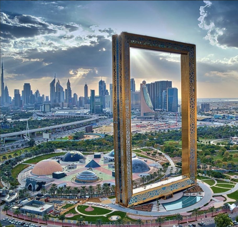 Vista da Frame, uma das atrações de Dubai, nos Emirados Árabes Unidos
