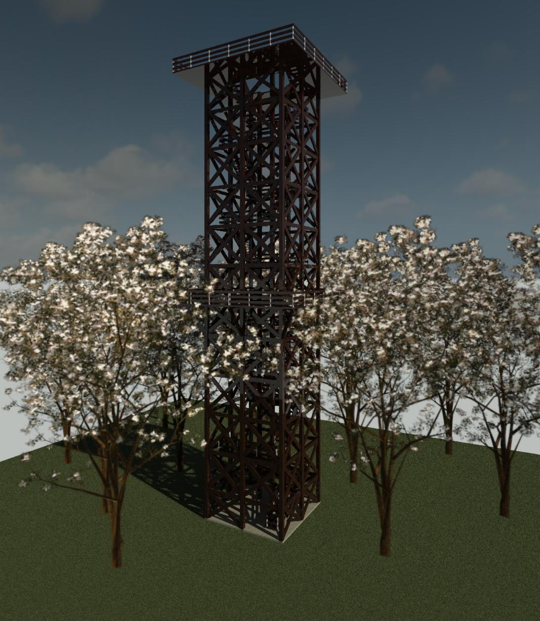  Concepção artística em 3D mostra como será da torre de observação Juma Amazon Lodge