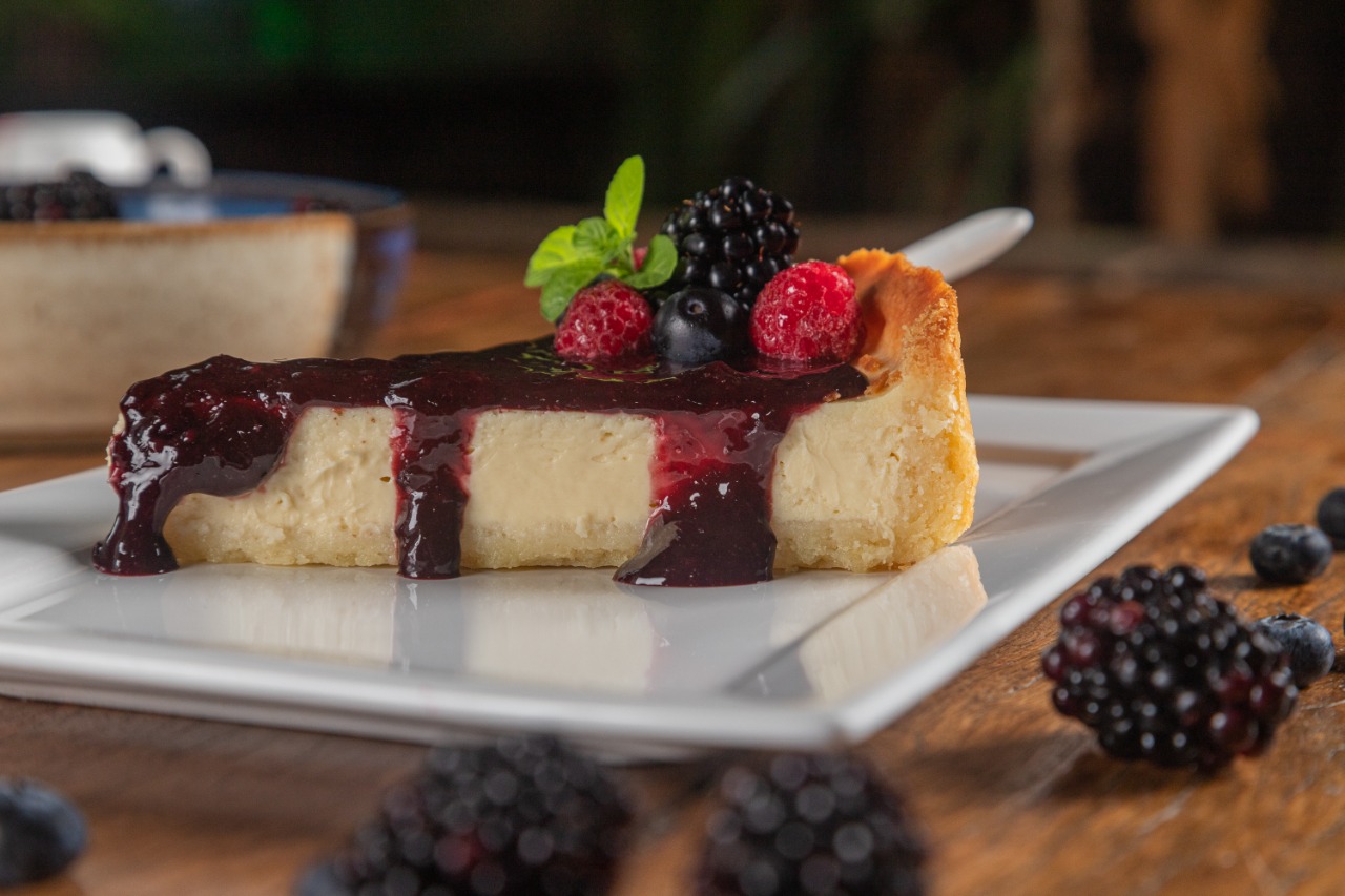 As sobremesas, como o cheesecake, também fazem parte do cardápio do Festival Brisa & Sabor