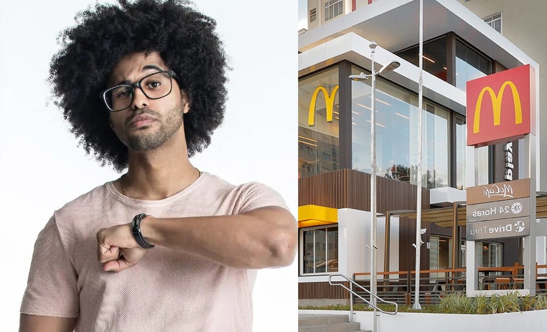 Luciano do BBB e fachada do McDonald's