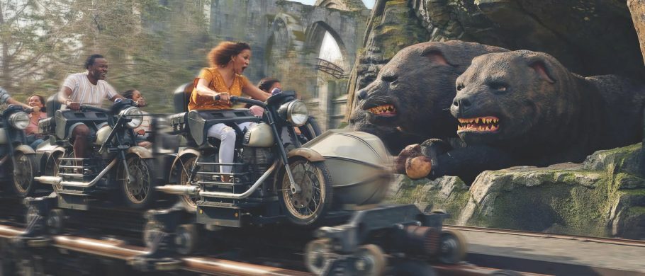 A montanha-russa Hagrid’s Magical Creatures Motorbike Adventure é uma das atrações do complexo
