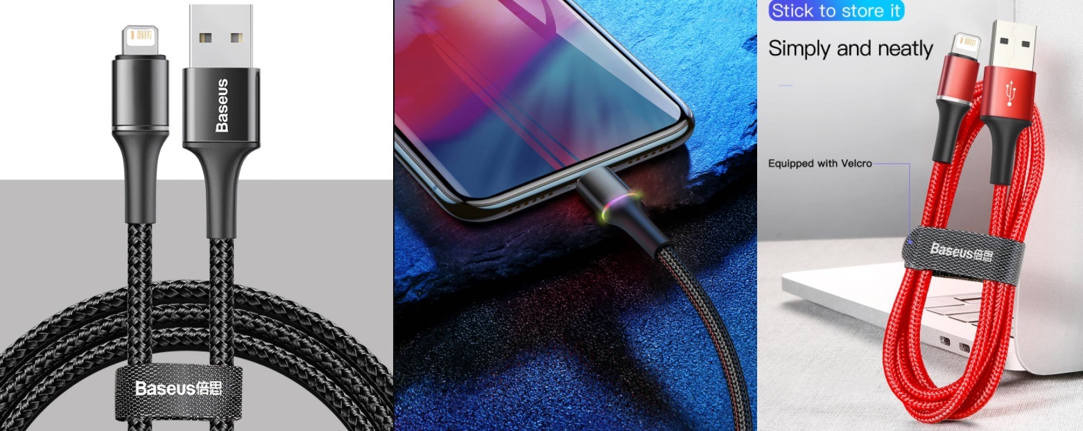 Cabo USB de carregamento para iPhone com LED colorido – R$ 9,60 a R$ 30,10 