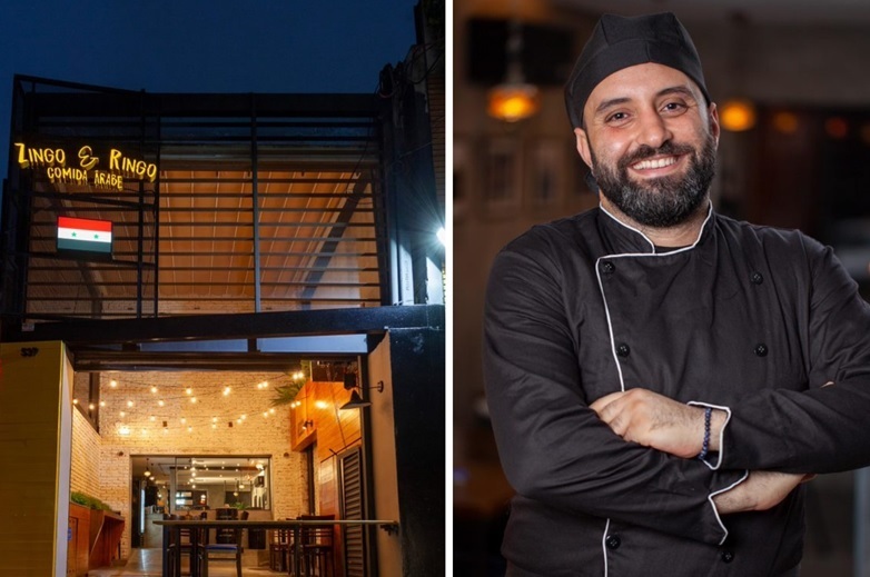 No Brasil desde 2015, Bassem Koussa amplia o restaurante Zingo & Ringo e aposta numa equipe formada por refugiados sírios e palestinos – Divulgação
