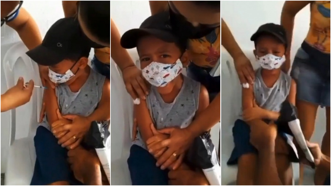Menino grita ‘Fora, Bolsonaro’ em vacinação e viraliza