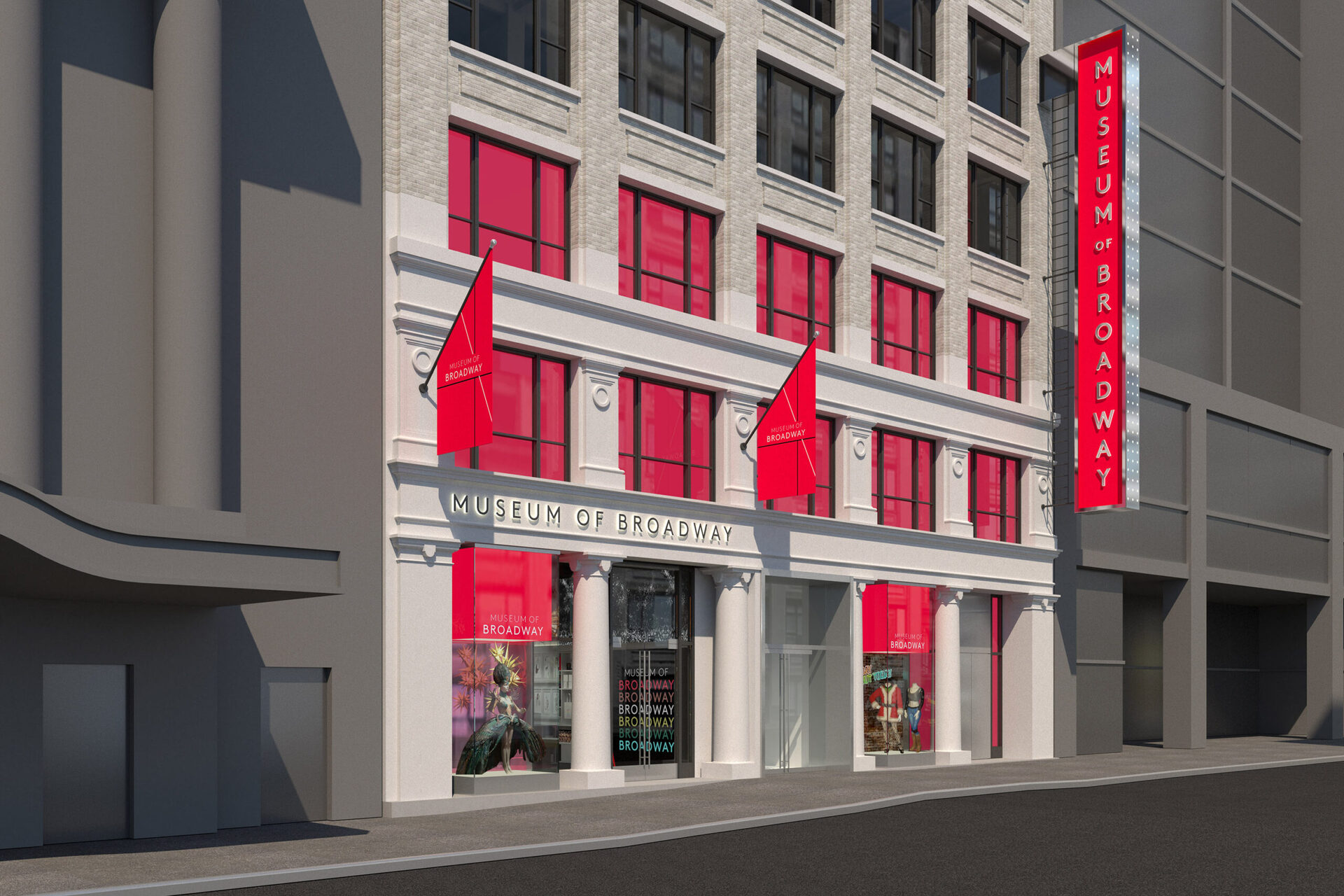 Ilustração mostra fachada do Museu da Broadway, que será inaugurado na Times Square