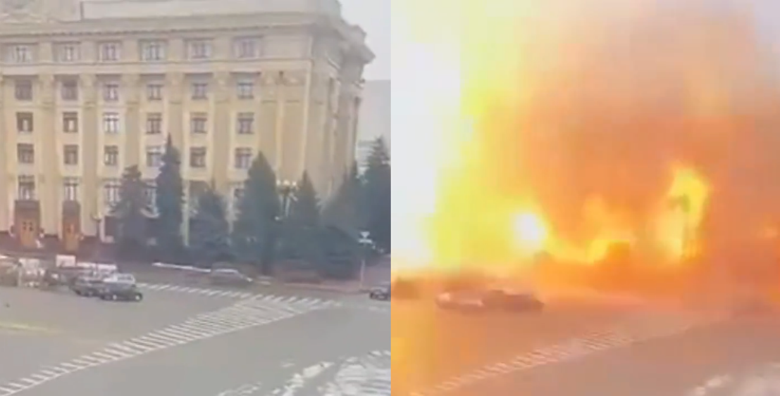Vídeo mostra míssil russo explodindo prédio em Kharkiv, na Ucrânia